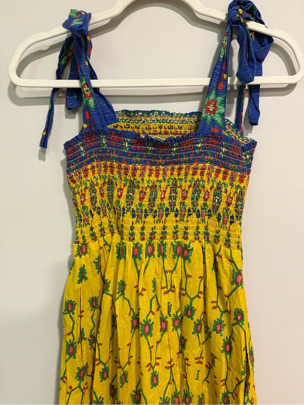 Shoshanna Geometric Smocked MIDI Dress Small - Picture 6 of 6
